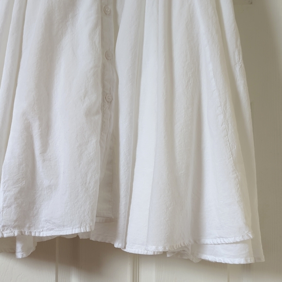 Chelsea & Theodore Flowy Sleeveless Button Front A-Line Midi Dress White Large - Picture 12 of 14